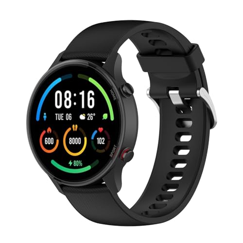 Uhrenarmband Kompatibel mit XiaoMi Color Sports【22mm】, Silikon Kautschuk Uhrenarmband Damen Herren Ersatzarmband Armband Smartwatch Uhren Zubehör (H, 21X2.2CM) von Generic
