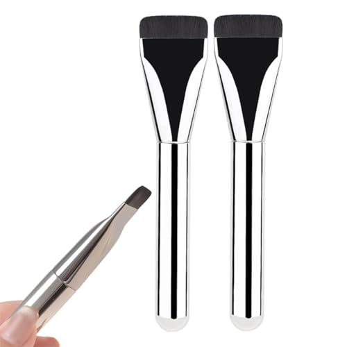 Ultra Thin Foundation Brush - Ultra Thin Make up Foundation brush, Ultra Thin Make up Pinsel, Puderpinsel für Flüssiger Fondation Damen, super flache Oberseite, dünn, spurlos (2stück) von Generic