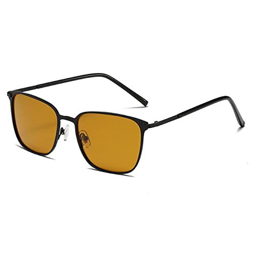 Ultraleichte polarisierte Sonnenbrille für Männer, blendfrei, Sonnenbrille zum Fahren, Damen, Vintage-Stil, quadratische Sonnenbrille aus Metall Generic651651 von Generic