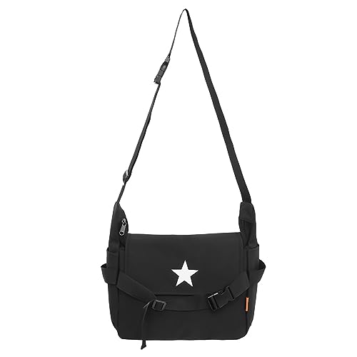 Umhängetasche, Kuriertasche, Damen, schwarz, große Umhängetasche, Nylon-Umhängetasche für Damen und Herren, Mehrzweck-Umhängetasche, Sternmuster Tragetasche, B, 11.8'' x 6.3'' x 3.9'' von Generic