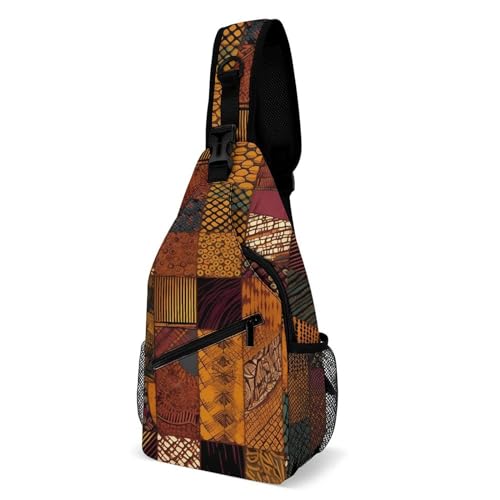 Umhängetasche Patchwork Im Afrikanischen Stil Multipurpose Schultertasche Elegant Brusttasche Für Outdoorsport Sportlich Damen 19X39Cm von Generic