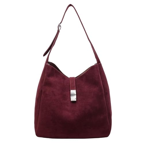 Umhängetasche aus Wildleder für Damen, große Kapazität, Retro-Hobo-Tasche im Slouch-Design Trendige Handtasche mit verstellbarem Schultergurt & ideal für Studium, Arbeit, Reisen, Einkaufen von Generic