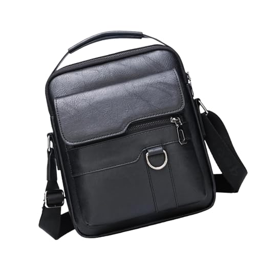 Umhängetasche für Herren - Tragbare Umhängetasche für den täglichen Gebrauch auf Reisen | Geräumige Canvas-Tasche mit verstellbarem Schultergurt, mehrere Fächer verschleißfest, Retroleder, lässig, p von Generic