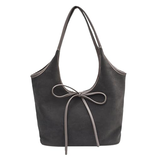 Umhängetasche mit Schleife - Umhängetasche mit Schleife, Tote Tasche mit Schleife | Modische Umhängetasche mit Schleifen- , Umhängetasche verziert mit eleganter und eleganter Schleife, grau, von Generic