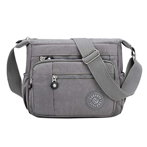 Umhängetaschen Herren Laptop 17 Messenger-Taschen für Mode Shoulder Nylon-Frauen Messenger-einzelne wasserdichte Einzelbeutel Kleine Damen Umhängetaschen (Grey, One Size) von Generic