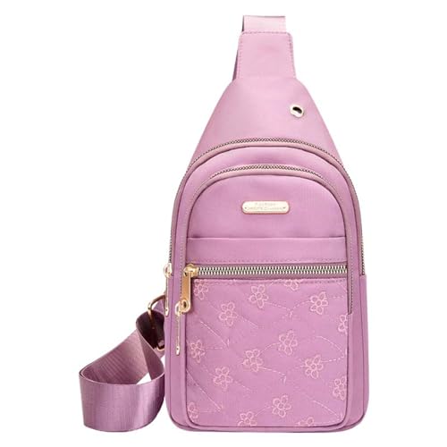 Umhängetaschen für Damen und Herren, zum Wandern, Umhängetasche, Bakpack mit Kopfhörerloch, Schultergurt, Körpertasche für Reisen Damen Umhängetaschen Schwarz (Pink, A) von Generic