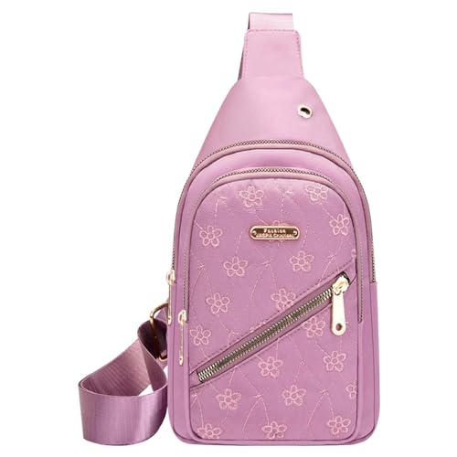 Umhängetaschen für Damen und Herren, zum Wandern, Umhängetasche, Bakpack mit Kopfhörerloch, Schultergurt, Körpertasche für Reisen Trachten Taschen Türkis (Pink, A) von Generic