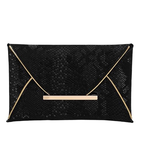 Umschlag Kupplung Handtasche PU Lederumschlag Tasche Umschlag Kupplungstasche for Hochzeitsfeier und Abendveranstaltungen-Black von Generic