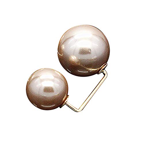 Und Brosche Schnalle Licht Damen Perle Mode Pin Silk Proof Schal Zubehör Schleifenbrosche (Gold, One Size) von Generic