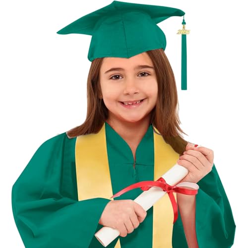 Unisex Abschlusskleid und Kappe Set Abschluss Talar Kinde mit Hut Kindergarten Children Graduation Bachelor Uniform Doktorhut Und Quaste Abschlussfeier Bachelor-abschluss von Generic