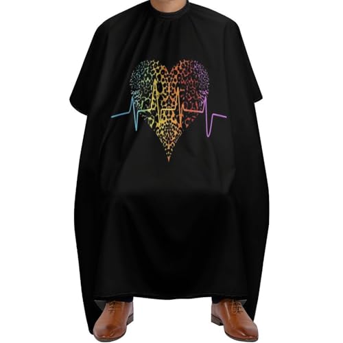 Unisex Barber Cape, Leoparden-Herz-Print, Friseur Umhänge Wasserdicht Friseure Kleid für Haarstyling Frauen Erwachsene von Generic