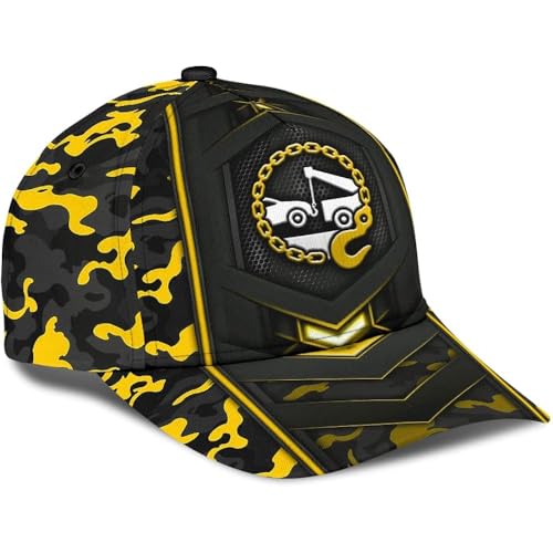 Unisex Baseballmütze Trucker-Kappe Mode Basecap Leicht Snapback Kappe Für Wander Reisen Draussen Laufen Abschleppwagen, Gelb, Camouflage von Generic