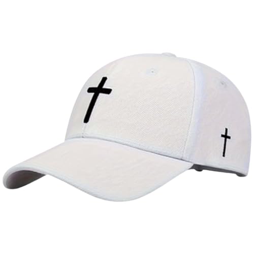 Unisex Basecap mit Kreuz-Stickerei - Baseball Cap für Männer & Frauen Sonnenschutz Luftiges Mode Snapback Caps Moisture Wicking Verstellbar Baseballmütze Schildkappe Freizeit Kappen von Generic