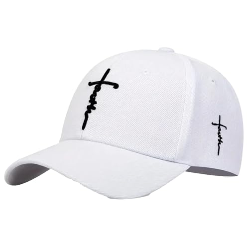 Unisex Basecap mit Kreuz-Stickerei - Baseball Cap für Männer & Frauen Sonnenschutz Luftiges Mode Snapback Caps Moisture Wicking Verstellbar Baseballmütze Schildkappe Freizeit Kappen von Generic