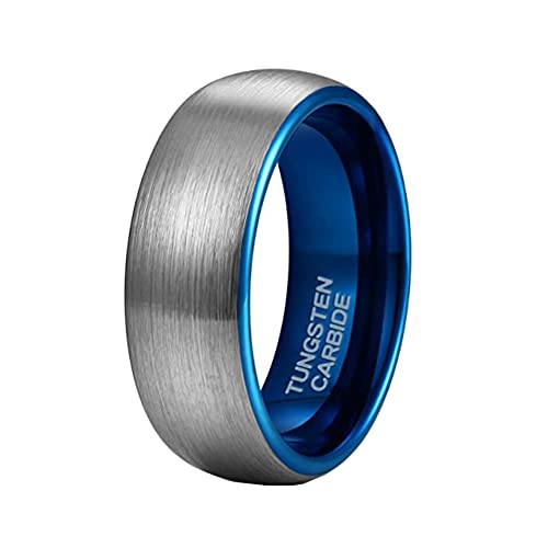 Unisex Ehering aus Wolframkarbid mit gewölbter Oberfläche, für Männer und Frauen, gebürstet und poliert, 6 mm/8 mm von Generic