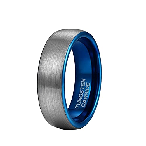 Unisex Ehering aus Wolframkarbid mit gewölbter Oberfläche, für Männer und Frauen, gebürstet und poliert, 6 mm/8 mm von Generic