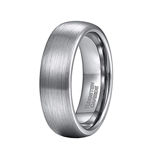 Unisex Ehering aus Wolframkarbid mit gewölbter Oberfläche, für Männer und Frauen, gebürstet und poliert, 6 mm/8 mm von Generic