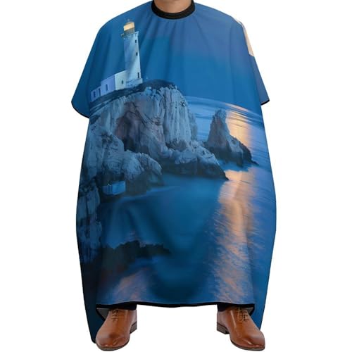 Unisex Haar Schneideumhang, Leuchtturm Strand Felsen, Friseure Kleid Antistatisch Barber Cape für Haarschnitt Frauen Haarschneiden von Generic
