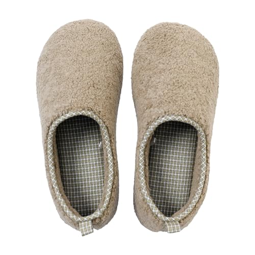 Unisex- Herren Und Damen Weiche Plüsch Retro Pantoffeln Memory-Schaum Offene Zehenpartie Freizeit Slipper Socken rutschfeste Slides Atmungsaktive Mode Plüschhausschuhe von Generic