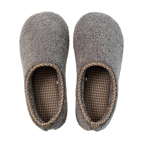 Unisex- Herren Und Damen Weiche Plüsch Retro Pantoffeln Memory-Schaum Offene Zehenpartie Freizeit Slipper Socken rutschfeste Slides Atmungsaktive Mode Plüschhausschuhe von Generic