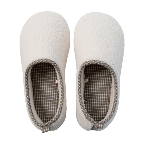 Unisex- Herren Und Damen Weiche Plüsch Retro Pantoffeln Memory-Schaum Offene Zehenpartie Freizeit Slipper Socken rutschfeste Slides Atmungsaktive Mode Plüschhausschuhe von Generic