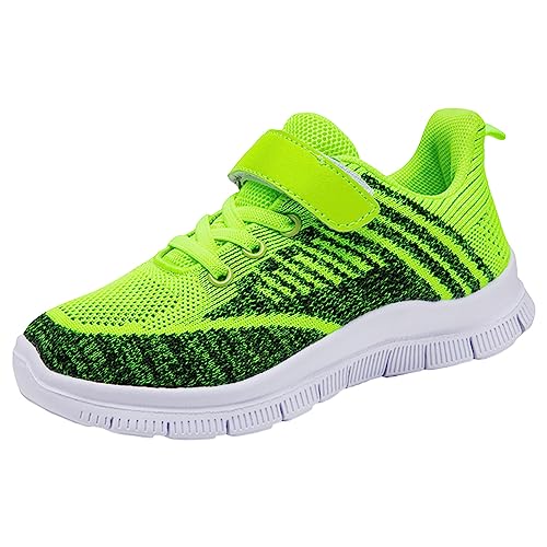 Unisex Kinder Straßenlaufschuhe leicht Sportschuhe Jungen Turnschuhe Mädchen flach Dicker Boden rutschfest Schnürung Klettverschluss Atmungsaktiv Hallenschuhe Mesh Laufschuhe Tennisschuhe -Ganzjahres von Generic