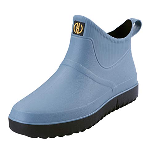 Unisex Kurze Gummistiefel Wasserdicht Regenstiefel Bequeme Regenschuhe (Blue, 43) von Generic