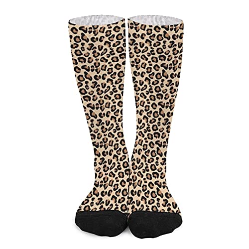 Unisex Lustige Crew Socken,Leopard Print Black Brown Rust And Tan Mid Wade Kleid Socken Sport Socken Sportliche lange Tube Strümpfe für Männer Frauen von Generic