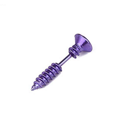 Unisex-Ohrringe, 1 Paar, Schraubverschluss, aus Edelstahl, Unisex, Piercing, für Halloween, lila, langlebig und nützlich von Generic