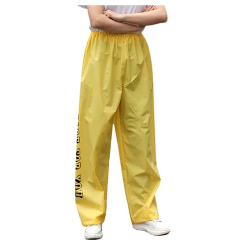 Unisex Regenhose für Damen Herren Wanderregenhose Wasserdicht Fahrrad Regenhose Transparent Fahrradhose Leichte Atmungsaktive Hose Regenbekleidung Wanderbekleidung für Outdoor (Yellow, One Size) von Generic