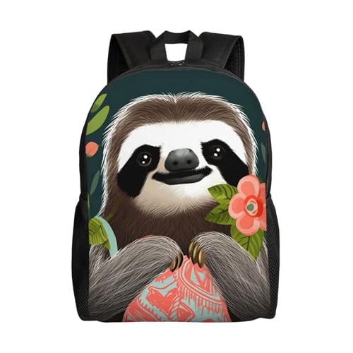 Unisex Rucksäcke Süßes Faultier Laptoptasche wasserdichte Wanderrucksack Für Wandern, Schule, Camping, 42X32X14Cm Unisex Rucksäcke Süßes Faultier Laptoptasche wasserdichte Wanderrucksack Für Wandern, Schule, Camping, 42X32X14Cm von Generic