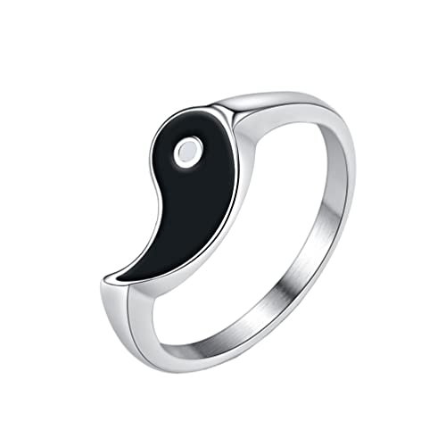 Unisex Tai Chi Diagramm Ring f眉r Frauen M盲nner Paar Edelstahl Ring Schmuck von Generic