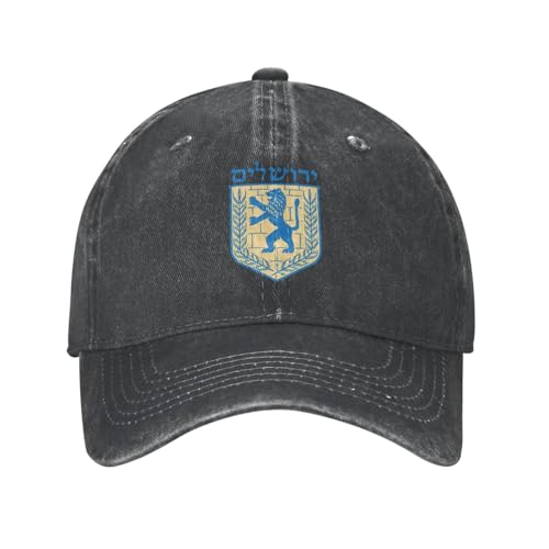 Unisex Trucker Kappe Israelisches Wappen Von Jerusalem Mütze Papa Hüte Streetwear Sonnenhut Kappe Atmungsaktives Sonnenmütze Für Outdoor Camping Wandern von Generic