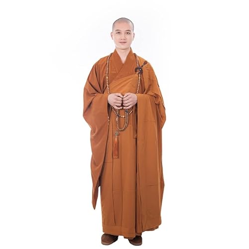 Unisex buddhistische Mönch Robe Zen Meditation Kostüm Roben Shaolin Tempel Mönch Kleidung Kung Fu m Anzug (Farbe: Braun, Größe: XXL) von Generic