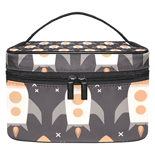 Universum Raumschiff Raketen Muster Tragbare Make-up-Tasche Reise Kosmetiktaschen für Frauen Mädchen Reißverschluss Tasche Organizer, Mehrfarbig, 22.5x15x13.8cm/8.9x5.9x5.4in von Generic