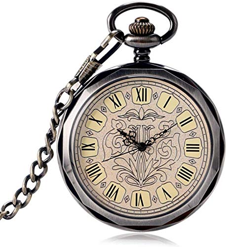 Unregelmäßige Exquisite mechanische Handaufzug Taschenuhr Skelett Vintage Fob Uhren für Männer Elegantes Geschenk Taschenuhr Geschenke für Familie von Generic