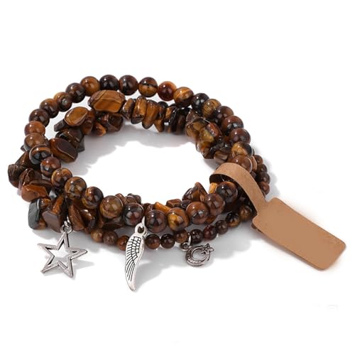 Unregelmäßige Stern- und Mond-Anhänger-Armbänder für Frauen, modisches Perlenarmband, Schmuck mit verstellbarer Kette, 3 Stück, as show, Kein Edelstein von Generic