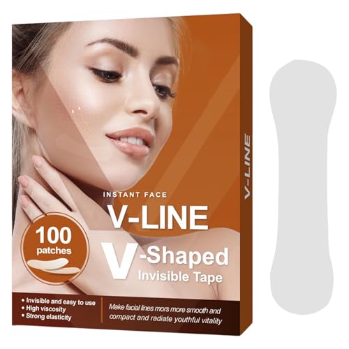 Unsichtbares Facelifting-Tape – 100 Stück Ultradünnes, Elastisches Gesichts-Tape Gegen Falten | V-förmige Konturen-Patch, Atmungsaktiver Make-up-Lifter-Streifen, Straffende Klebestreifen Zur Unterstüt von Generic
