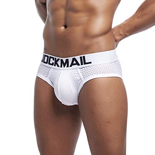 Unterhosen Herren Slip aus Baumwolle Männer Logobund Unterwäsche Weich klassischen Sportslip Tanga Stretch Atmungsaktiv Herrenslips Mit Weichbund Eingriff Männer Unterwäsche Weiß M von Generic