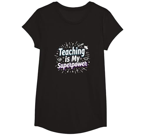 Unterrichten ist Meine Supermacht Educator Pride T-Shirt, Girls, Schwarz, XS Unterrichten ist Meine Supermacht Educator Pride T-Shirt, Girls, Schwarz, XS von Generic