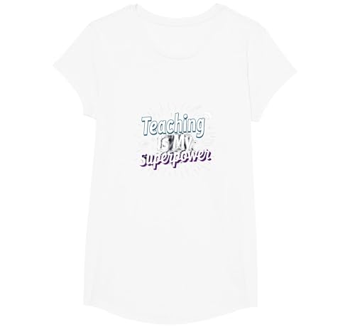 Unterrichten ist Meine Supermacht Educator Pride T-Shirt, Girls, Weiß, XS Unterrichten ist Meine Supermacht Educator Pride T-Shirt, Girls, Weiß, XS von Generic