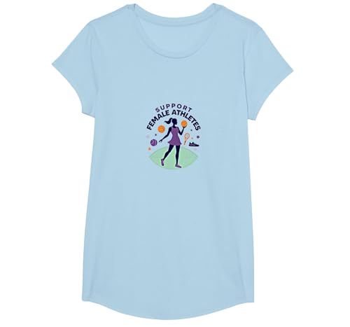 Unterstützen Sie weibliche Sportler T-Shirt, Girls, Himmelblau, XS Unterstützen Sie weibliche Sportler T-Shirt, Girls, Himmelblau, XS von Generic