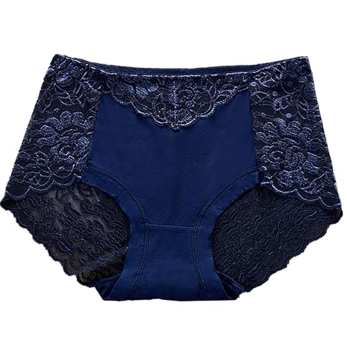 Unterwäsche für Damen, Bikini, Normale Saugfähigkeit, Unterwäsche Brasilien Damen Slip Spitze Inkontinenzhosen Damen (Dark Blue, L) von Generic