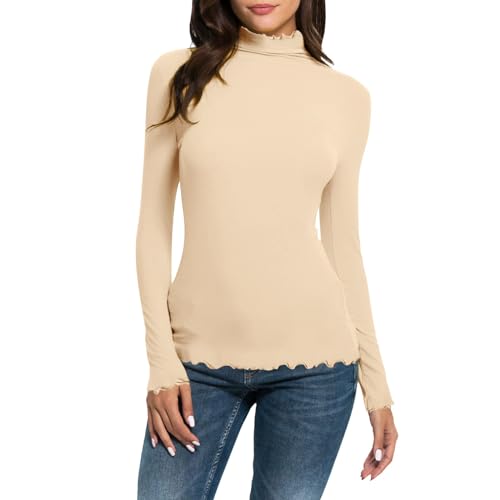 Unterziehshirt Damen Langarm DüNn Rollkragenpullover Baumwolle Langarmshirt Weich Stretch Unterhemd Einfarbig Pullover Mit Stehkragen Unterhemden Shirt Slim Fit T-Shirts Oberteile Unterziehshirt Damen Langarm DüNn Rollkragenpullover Baumwolle Langarmshirt Weich Stretch Unterhemd Einfarbig Pullover Mit Stehkragen Unterhemden Shirt Slim Fit T-Shirts Oberteile von Generic