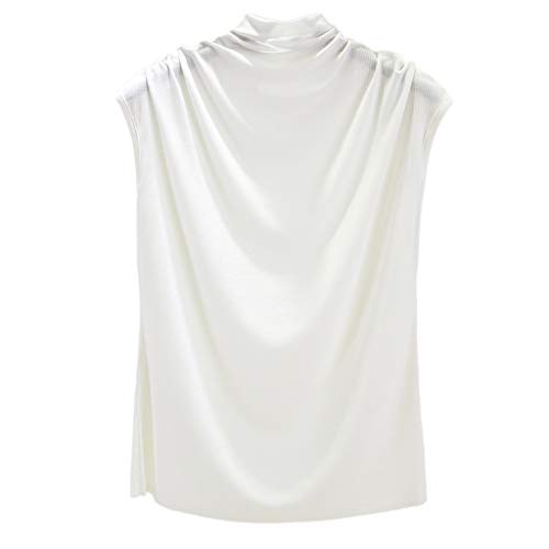 Unterziehshirt Damen äRmelloses Shirt Rollkragen Unterziehshirt Weich Stretch Rollkragenpullover Einfarbig T-Shirts FüR Damen Elegant Rollkragenshirt Mit Stehkragen Blusenshirt-Unterhemden von Generic