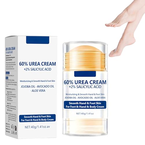 Urea Creme 60 Prozent Fußcreme Stick - 40g Hornhautentferner Creme Fußpflegecreme - Handcreme, Bodylotion mit Säure, Aloe Vera, für rissige Fersen und trockene Haut, Feuchtigkeit (1) von Generic