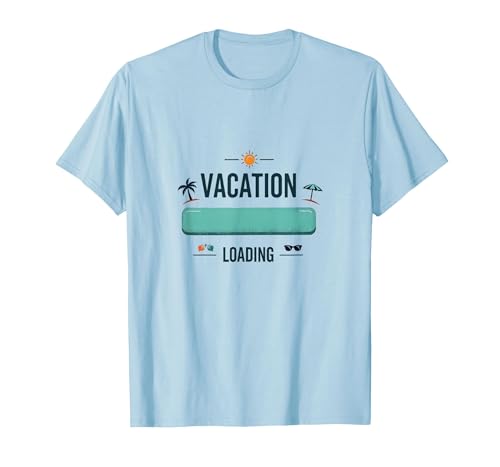 Urlaub Loading Strand Ausflug Sommer Spaß Grafik T-Shirt, Herren, Himmelblau, XXL von Generic