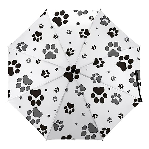 Uv Faltender Regenschirm Hund Pfote Automatik Schirm Umbrella Taschenschirm Sonnenschutz Regenschirm von Generic