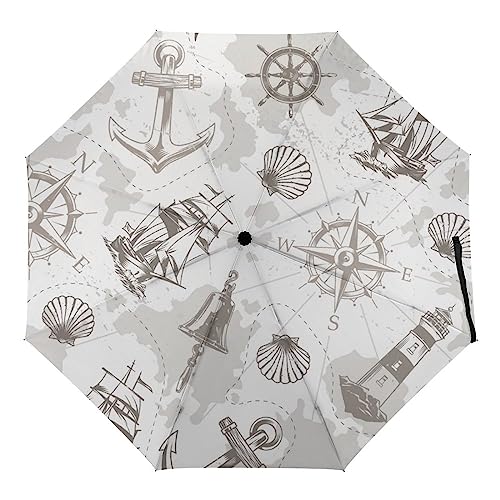 Uv Faltender Regenschirm Leuchtturm Automatik Schirm Umbrella Taschenschirm Sonnenschutz Regenschirm von Generic