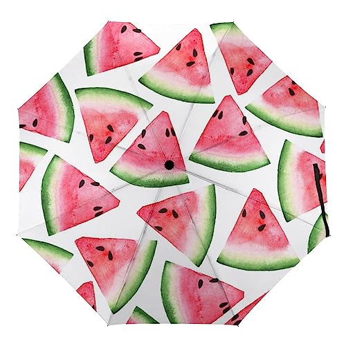 Uv Faltender Regenschirm Rosa Wassermelone Automatik Schirm Umbrella Taschenschirm Sonnenschutz Regenschirm von Generic